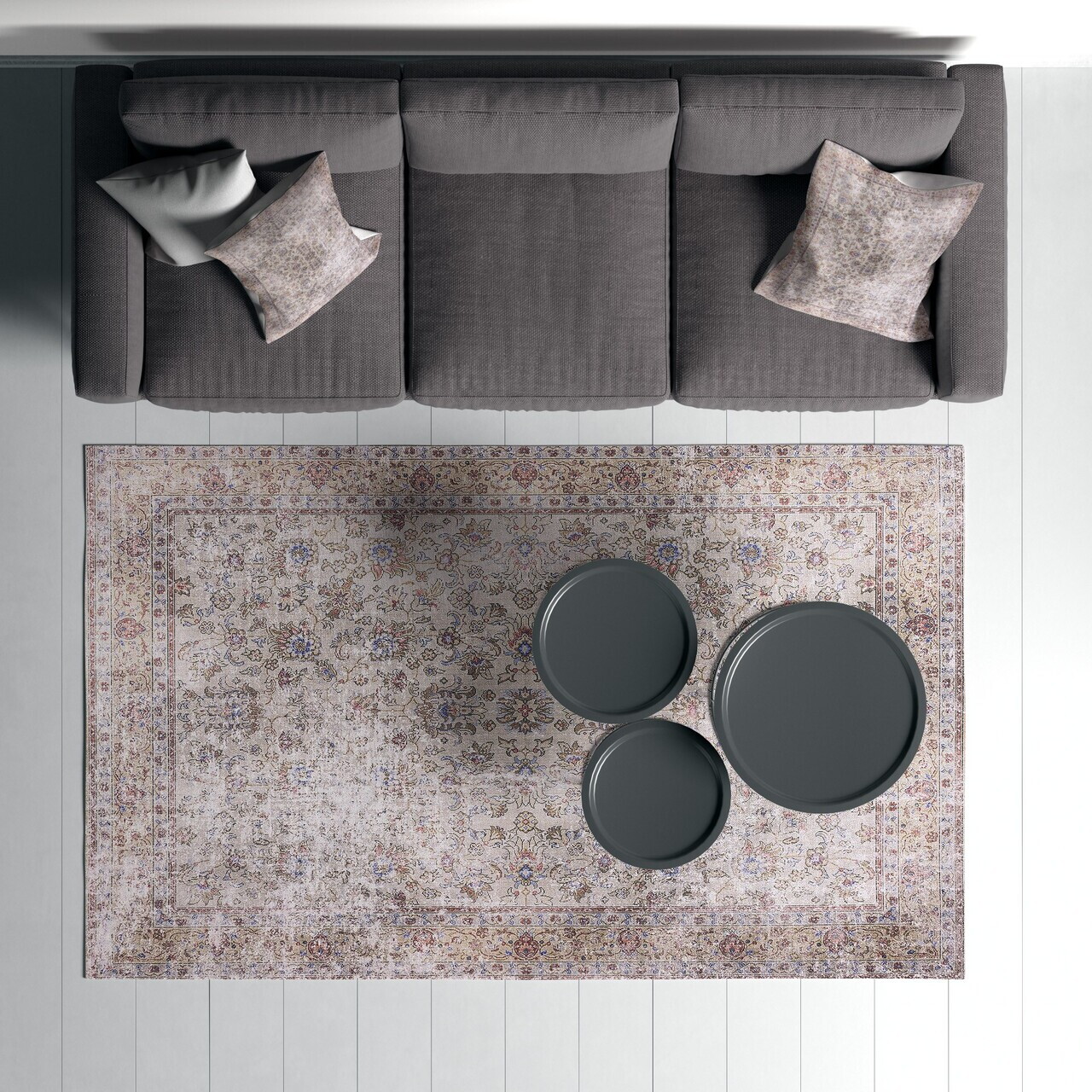 Covor, Woopamuk335, 160x230 cm, Bumbac/Poliester, Gri - view 2