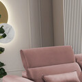 Coltar extensibil dreapta 4 locuri ELTAP, Foble, 267x196x100 cm, lemn/poliester, roz