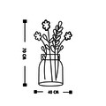 Decoratiune de perete, Flower 7, Metal, Dimensiune: 40 x 70 cm, Negru