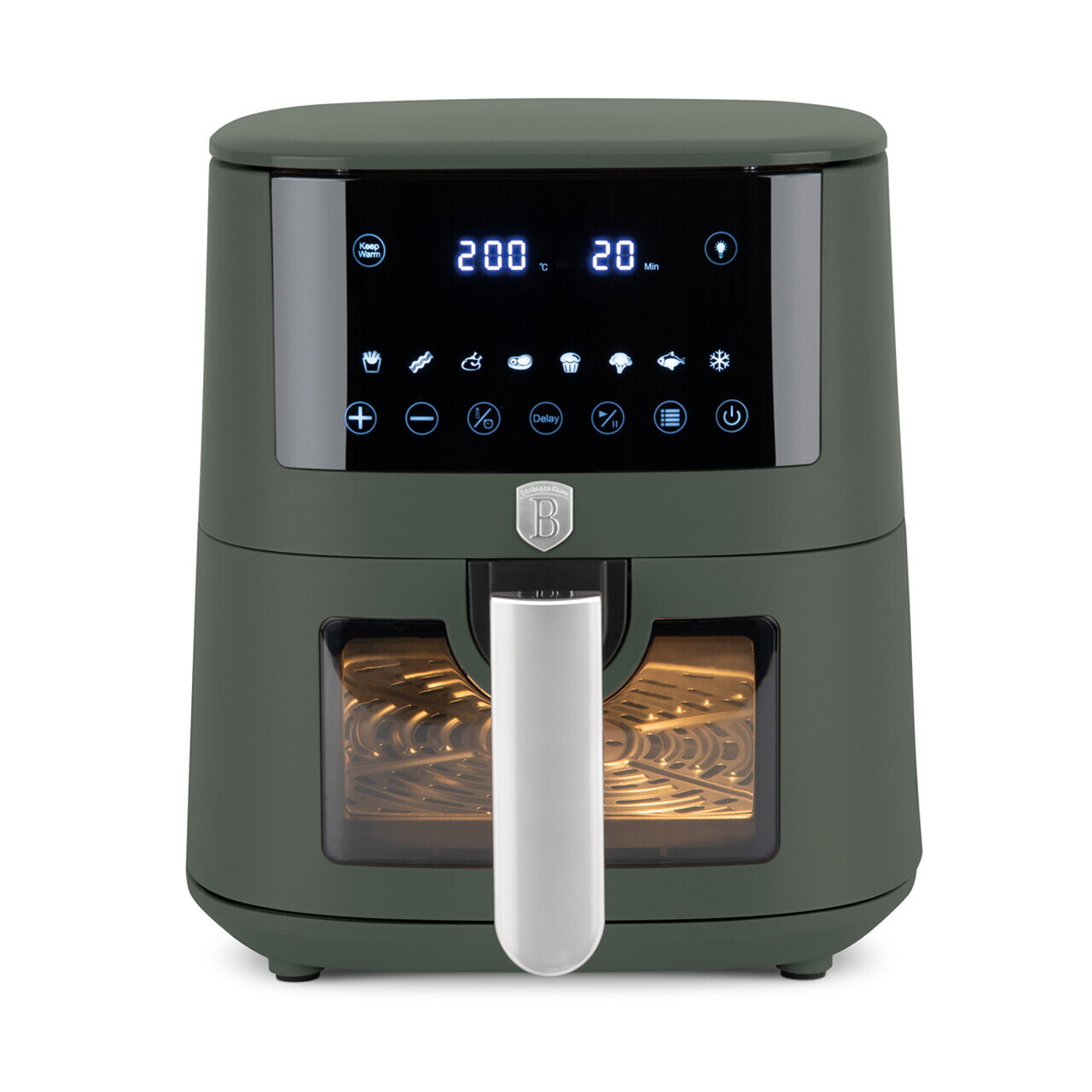 Friteuza cu aer cald si fereastra Berlinger Haus, Matte Green, 5 L, 1400W, verde mat - imagine 2