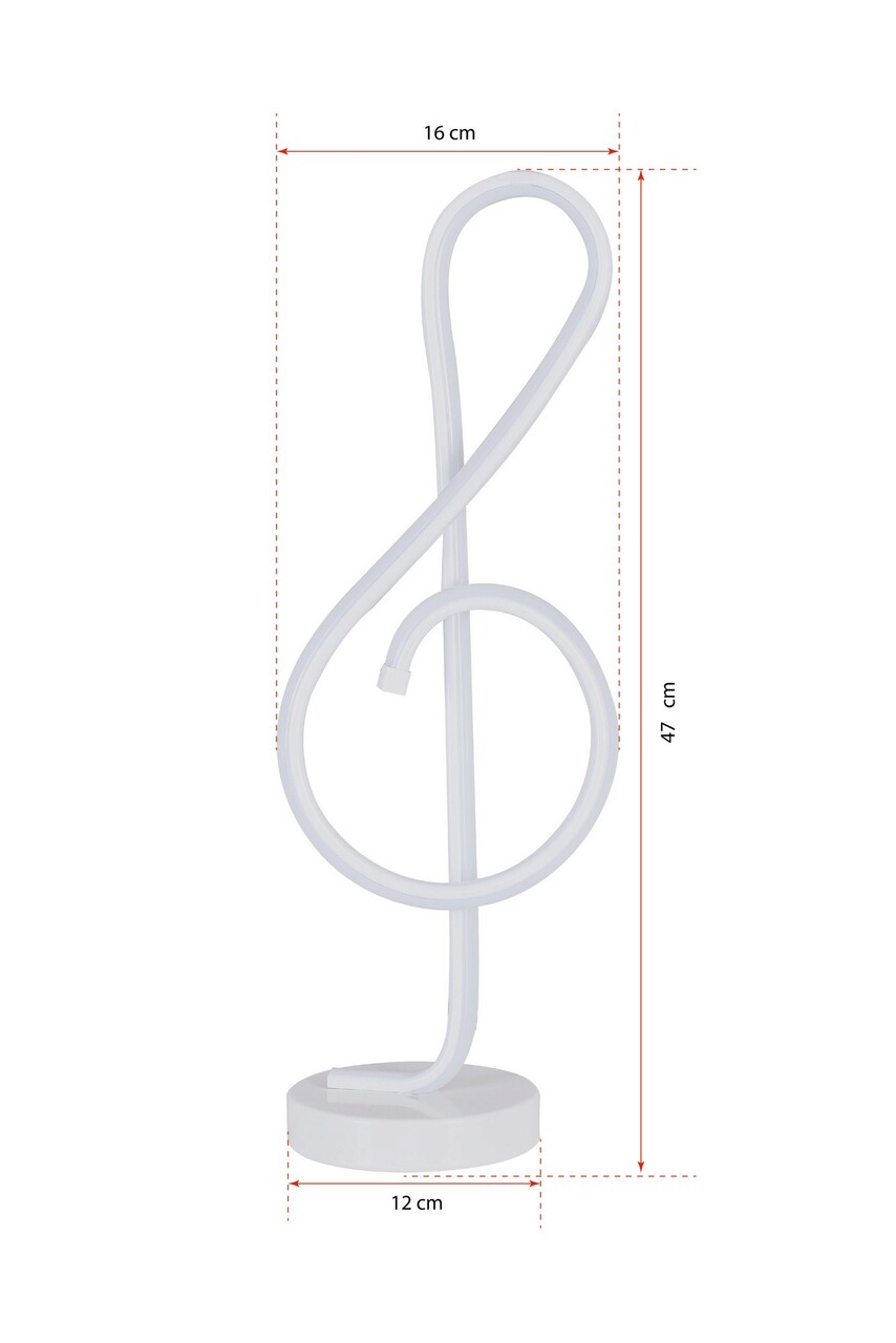 Lampa de masa, Curlux, 509CRL1110, Aluminiu, Alb