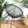 Scaun pentru gradina Acapulco Fiesta, Homla, 70x73x80 cm, metal/plastic, negru