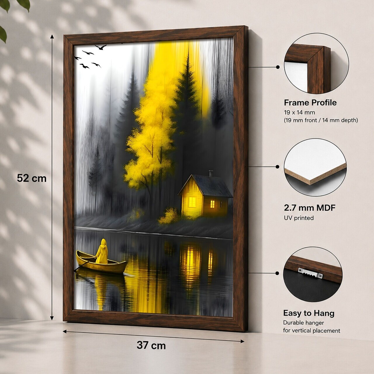 Tablou decorativ, 3752KACT-016, Fundal: 100% MDF (Grosime: 2,7 mm) Vopsire: Imprimare UV, Multicolor — imaginea 2