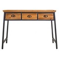Consola cu 3 sertare Creaciones Meng, 110x5x42x76.5 cm, fier/lemn de brad