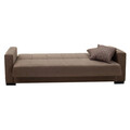 Canapea extensibila 3 locuri Vox, Pakoworld, 212x77x80 cm, catifea/lemn de plop, maro