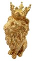 Figurina /sculptura decorativa King Leon, Mauro Ferretti, 30x42x74 cm, polirasina, auriu