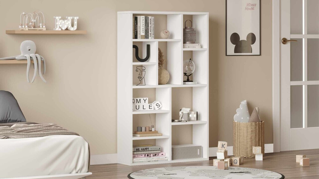 Corp biblioteca, Hanah Home, Kor1-W, 75x123.6x22 cm, PAL, Alb — imaginea 3