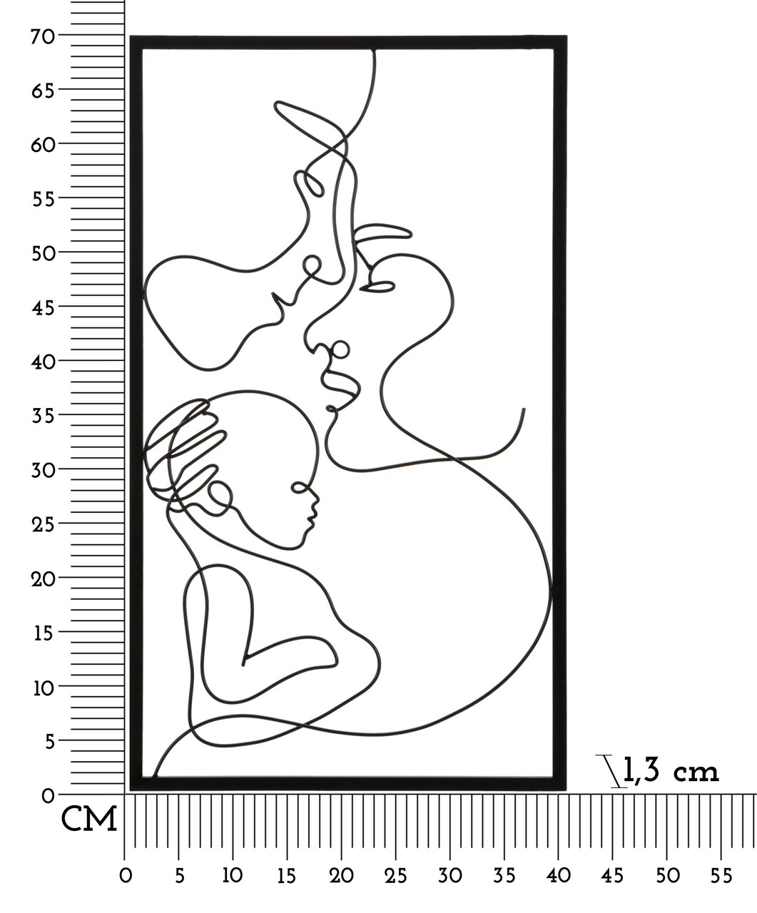 Decoratiune de perete Family, Mauro Ferretti, 40x70 cm, fier, negru - 1 | YEO