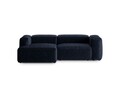 Coltar stanga 2 locuri, Bergamo, Cosmopolitan Design, 244x152x70 cm, catifea chenille raiata, albastru navy