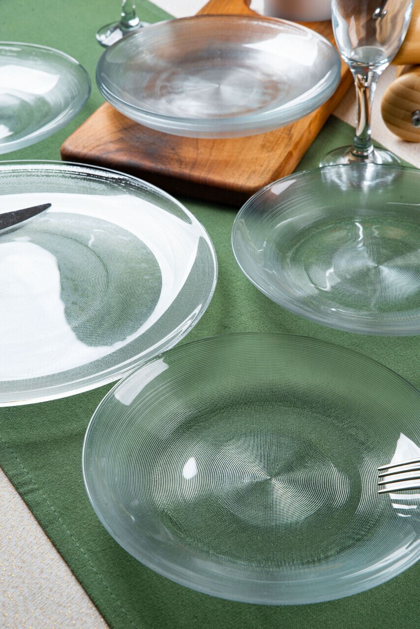 Set platouri servire desert, Hermia, 858CMR1904, Sticla, Farfurie de servire: 25 cm (1 bucată), Transparent — imaginea 3