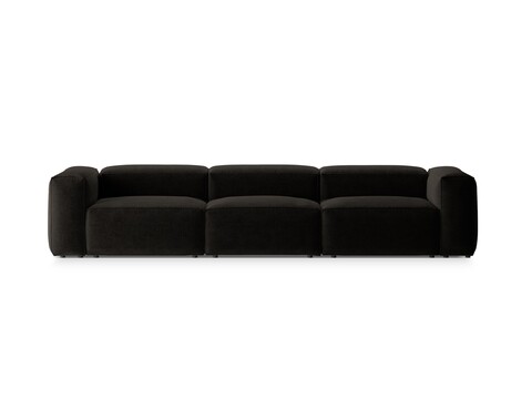 Canapea 4 locuri, Bergamo, Cosmopolitan Design, 364x108x70 cm, tesatura structurata, negru