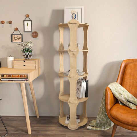 Corp biblioteca, zena home, yuvar, 138x39x39 cm, pal, stejar