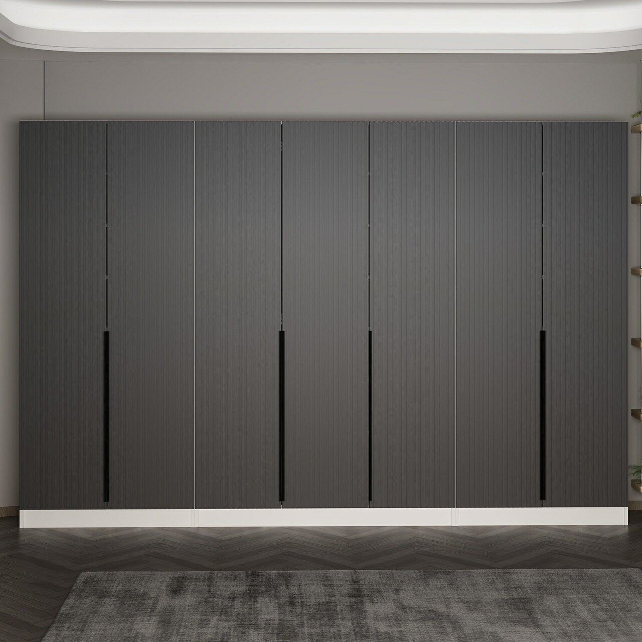 Cuier de perete, Minerva, Noah, 315x210x35 cm, PAL, Antracit - 1 | YEO