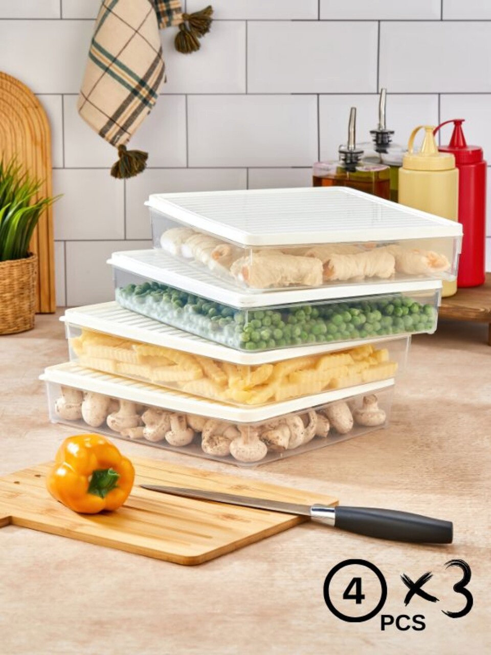 Set recipiente depozitare, Hermia, 452PTR1152, Alb - view 5