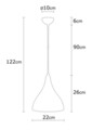 Lustra Berceste N-1396, Noor, 22 x 122 cm, 1 x E27, 100W, alb