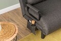 Canapea extensibilă cu 1 loc, Futon, 859FTN2346, Metal , Gri inchis