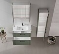 Dulap de baie cu oglindă, Hanah Home, Bari 80, Verde Mat