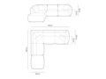 Coltar modular stanga 4 locuri, Chris-184, Micadoni Home, 295x290x80 cm, catifea, teracota
