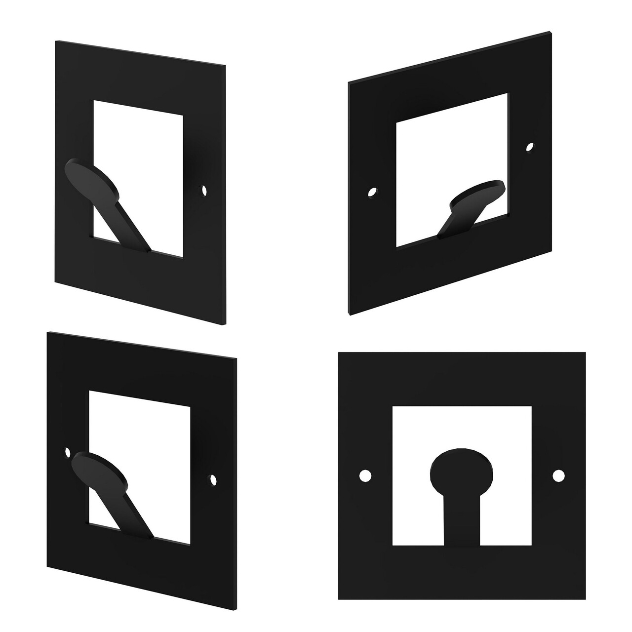 Cuier de perete, Kaly Metal Square Hanger, Fier vopsit static, Negru - view 7
