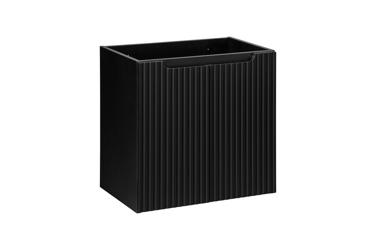 Set mobiler baie, dulap cu lavoar, 60 cm D Un Beyond, Nova Black, Comad, MDF/PAL laminat, negru mat — imaginea 2