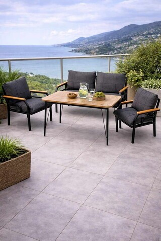 Set mobilier de gradina, Hanah Home, Kutay, Antracit