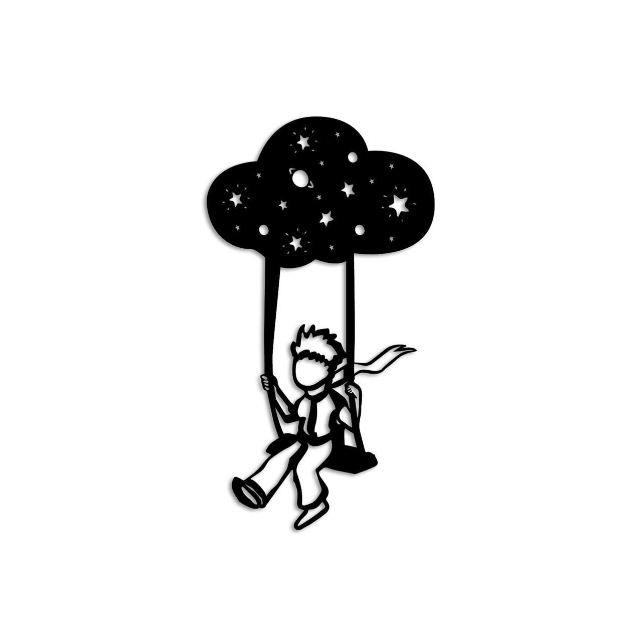 Decoratiune de perete, The Little Prince 6, Dimensiuni: 34 x 62 cm, Negru - view 5