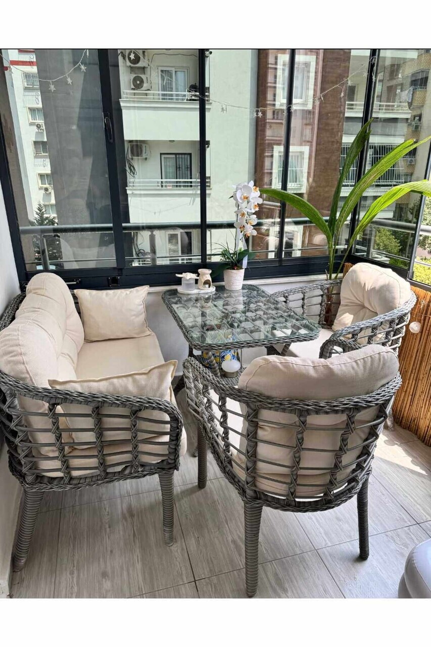 Set mobilier de gradina Hanah Home Manolya ALUMINIU Bej