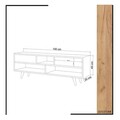 Comoda TV, Mod Design, Angola, 140x40x35 cm, Stejar / Alb