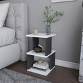 Noptiera, Retricy, Carter, 29.6x29.6x49.4 cm, PAL, Alb / Antracit