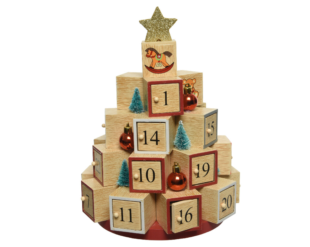 Calendar Advent in forma de brad, Decoris, multicolor
