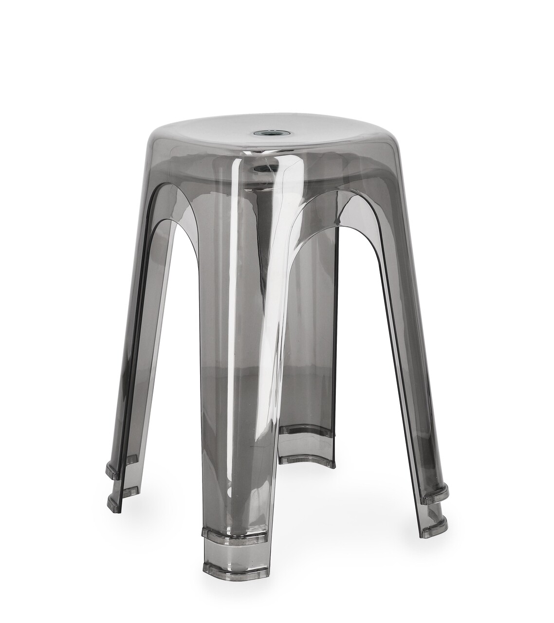 Scaun Sonny, Bizzotto, 34.5x34.5x46.5 cm, polietilena, gri/transparent