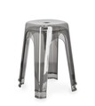 Scaun Sonny, Bizzotto, 34.5x34.5x46.5 cm, polietilena, gri/transparent