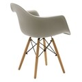 Scaun Julia Armchair, Pakoworld, 62x60x78.5 cm, lemn de fag/polipropilena, gri