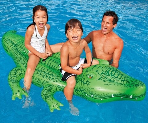 Saltea gonflabila pentru plaja Crocodile, 168×86 cm, neopren, verde Excellent Houseware