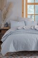 Set cuvertura de pat dubla 3 piese, Solid - Light Blue, Grey, Eponj Home, 65% bumbac/35% poliester