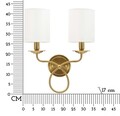 Aplica de perete Zagreb, Mauro Ferretti, 2 x E14, 20W, 35.5x17x43 cm, fier, auriu/alb