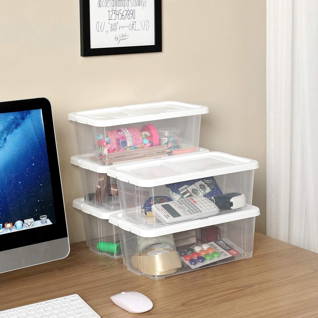 Set 12 cutii de pantofi, Songmics, 34.5x19.5x12.5 cm, polipropilena, transparent - 2 | YEO