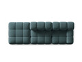 Canapea modulara 4 locuri cotiera stanga, Bellis-51, Micadoni Home, 282x94x70 cm, catifea, turcoaz