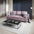 Canapea extensibila, Camellia, Mazzini Sofas, 3 locuri, cu lada de depozitare, 220x100x92 cm, catifea, lavanda