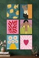 Tablou decorativ, Art6Cnvset2-1520, PÂNZĂ, Dimensiune: 15 x 20 cm (6 bucăți), Multicolor