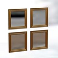 Set 4 oglinzi decorative, Siam, Loza, MDF , Auriu