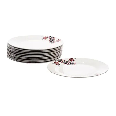 Set 12 farfurii pentru desert etno, vanora, Ø19 cm, portelan