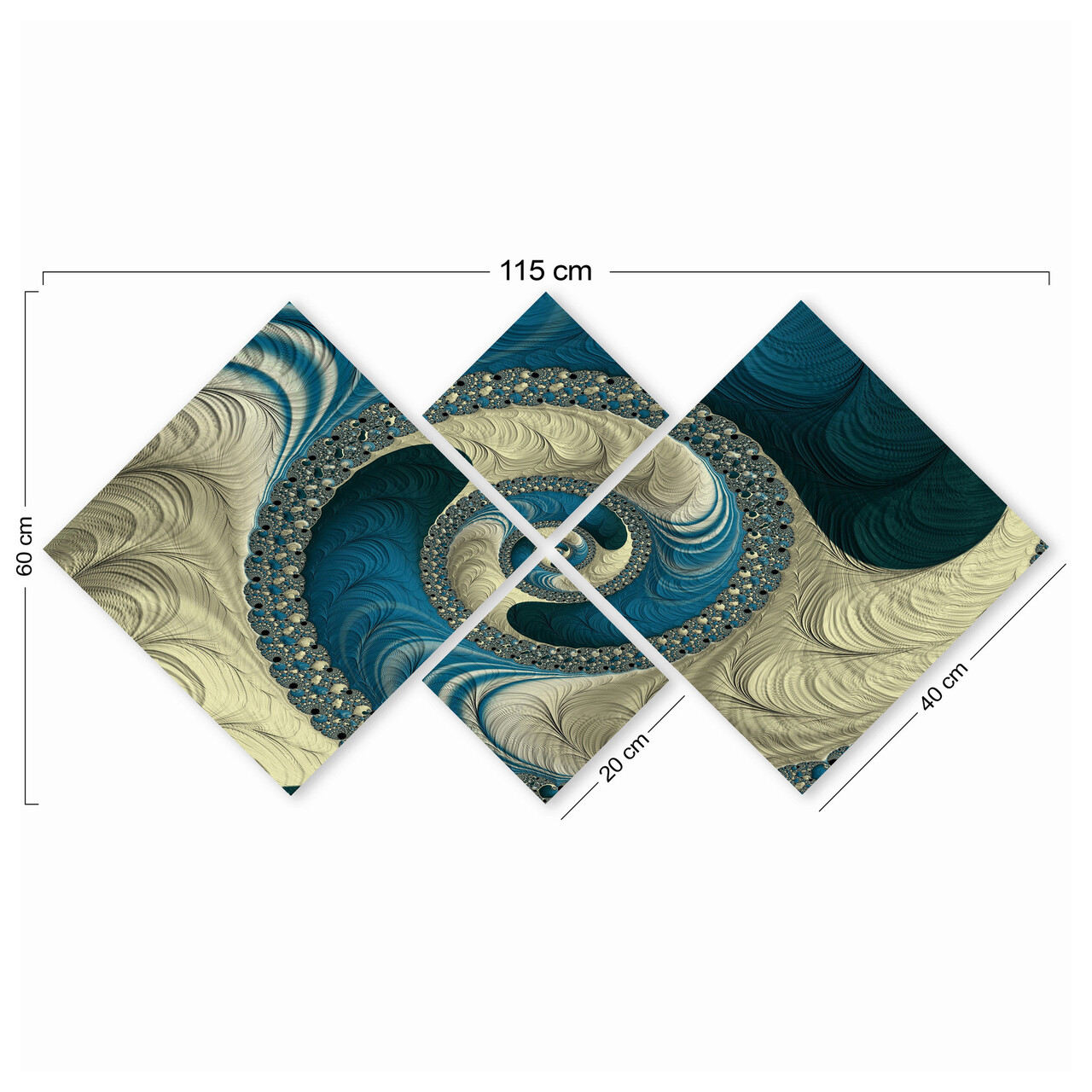 Set 4 tablouri decorative, 4MDF689833501, MDF, Imprimat UV, Multicolor