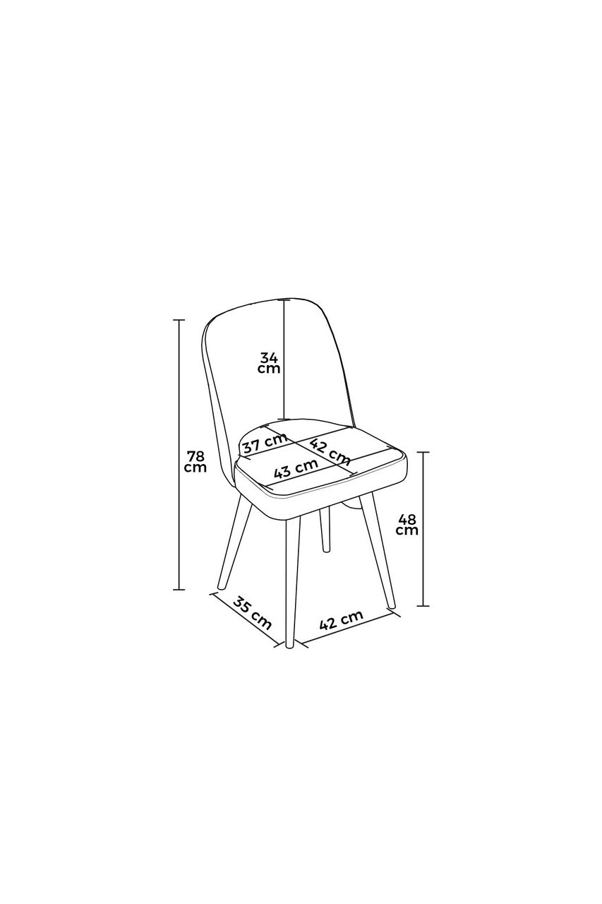 Set scaune 2 piese, Hanah Home, Jiva, Cappuccino / Negru — imaginea 3