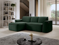 Coltar stanga 4 locuri ELTAP, Ume, 287x190x88 cm, lemn/poliester, verde inchis/negru