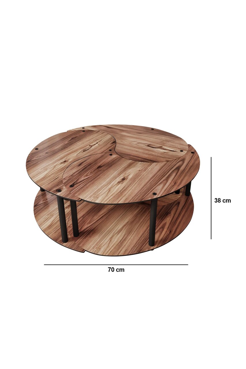 Set masuta de cafea, Poter, Yin Yang 3 70, MDF , Maro