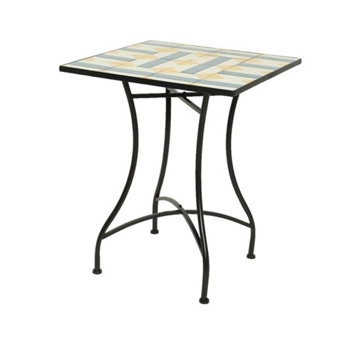 Masa pentru gradina geometric, decoris, 58x58x72 cm, negru