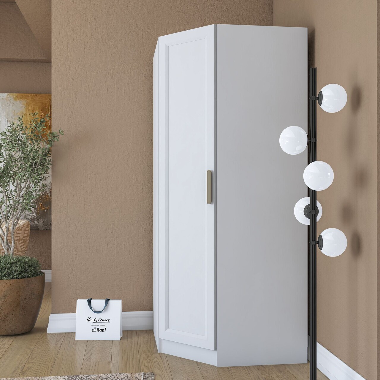 Dulap pentru haine, Hanah Home, BA205, 91x210x57.5 cm, PAL melaminat, Alb - view 3
