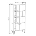 Biblioteca Bene, Decortie, 80x30x166, alb/bej