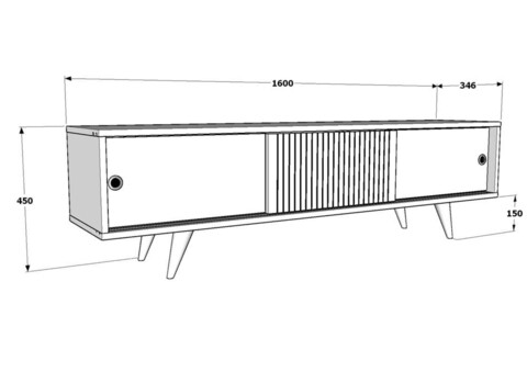 Comoda TV, Zena Home, Ecrin, 160x45x34.5 cm, PAL, Alb / Nuc